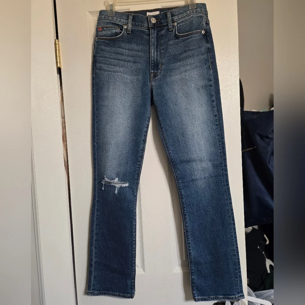 Hudson Blair High Rise Bootcut Crop Jeans Medium Wash Indigo 26 New with tags - Picture 1 of 6